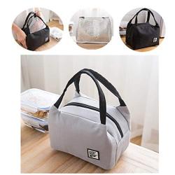 Reusable Lunch Tote Cooler Organizer Bag Fashion Lunch Bag Insulated Lunch Box women Large Insulated Lunch Bags for Men Ladies Adults - Work,Reunion,Party,Hiking,BBQ,Outdoor Picnic School (Gray)