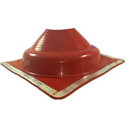 Dektite Premium #8 Red Silicone Metal Roof Pipe Flashing, High Temp, Square Base, Pipe OD 6-3/4" to 14"