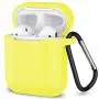 AirPods Case,SATLITOG Protective Silicone Cover Compatible with Apple AirPods 2 and 1(Not for Wireless Charging Case)(Light Yellow)