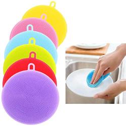 Silicone Scrubber, Silicone Multipurpose Kitchen Scrub Brush for Dish Pot and Veggies Fruit Non-Stick Pan