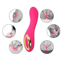 USB Magnetic Rechargeable Silicone 10 Frequency Magic Wand C-Lítoris V-?brátor Toys -Rose Red By Dwoon