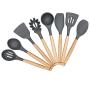 SKYyao Kitchen utensil set Silicon Bakelite handle kitchenware 8-piece set environment-friendly cooking non-stick pot kitchenware Silicone