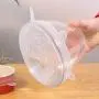 [12 Pcs] - Clear Silicone Stretch Lids, Durable Reusable Food Covers Fit all Shapes Sizes of Containers or Bowls, Keeps Food Fresh With an Airtight Seal, Dishwasher Freezer Safe, Multiple Sizes