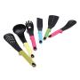 6 Piece Kitchen Utensils, CONMING Multicolor Silicone Non-stick Kitchenware Heat Resistant Kitchen Cooking Including Slotted Spatula, Rice Spoon, Flat Spatula, Spaghetti Server, Colander, Soup Ladle