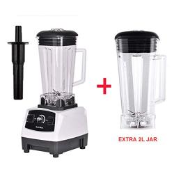 Eu/Us/Uk/Au Plug 3Hp 2200W Heavy Duty Professional Blender Mixer Juicer High Power Fruit Food Processor Ice Smoothie,White Extra 2L Jar,Us Plug