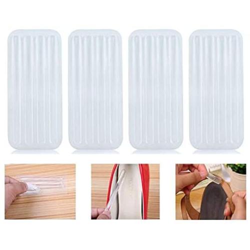 6 Sheets 24 Pcs Transparent Silicone Strips Shoe Heel Inserts Insoles Gel Pads Grips Heel Protector Mini Anti-Slip Abrasionproof High Heel Liners Protective Cushion Tools