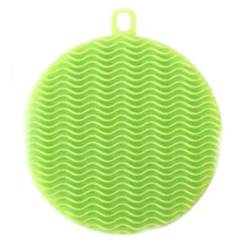 SDBT LT Dishwashing Brush Household Food Grade Dishwashing Brush Round Silicone Multi-Function Dishwashing Brush Fruit and Vegetable Cleaning Soft Decontamination Kitchenware Tableware Brush,Green
