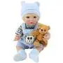 PURSUEBABY Real Life Reborn Baby Doll Boy with Blonde Hair Collectible Ferro 14 Inch Small Size Soft Body Reborn Toddler Doll Cuddle Snuggle Toy Gift Set for Children 3+