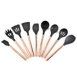 SKYyao Kitchen utensil set Stainless Steel kitchenware 9-piece silicone scoop silicone + stainless Steel Plating