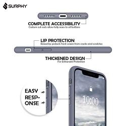 SURPHY Silicone Case Compatible with iPhone 11 Case 6.1 inch, Liquid Silicone Full Body Thickening Design Phone Case (with Microfiber Lining) for iPhone 11 6.1 2019, Lavender Gray