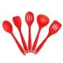Best Quality - Cooking Tool Sets - 5-Pieces Red Kitchenware Kitchen Utensils Heat Resistant Silicone Cooking Tools Cookware Set - by SeedWorld - 1 PCs