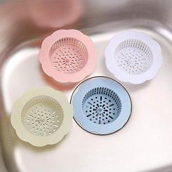 Kitchen Bathroom Anti Clogging Silicone Drain Sink Sewer Debris Filter Net Blue