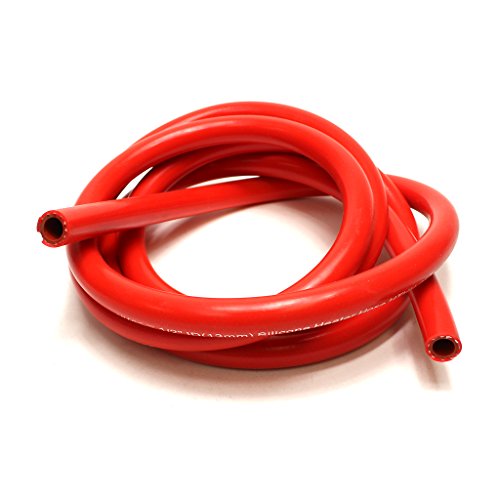 HPS HTHH-038-REDx10 3/8" ID Red high temp reinforced silicone heater hose 10 feet roll, Max Working Pressure 80 psi, Max Temperature Rating: 350F, Bend Radius: 1-1/2"