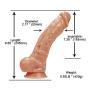 HECGGS 9 Inch Silicone Waterproof Massager for Women with Strong Suction Cup HECGGS