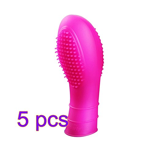 Povkeever Mini Silicone Personal Finger Massager,Handheld Put-On Finger Massage Toys (5pcs)