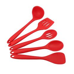 Silicone Kitchenware Five-piece Non-stick Pan For High Temperature Baking Set Spoon Rice Spoon Leak Shovel