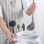TANGON High Temperature Resistance Silicone Cooking kitchenware Gadget Set Include Blender Soup Spoon Colander Shovel with Wooden Handle