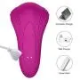 Powerful Dual Motor Remote Control Vibrantor with Heating Function Silicone Waterproof USB Rechargeable Wearable Vibrant Toy for Women - Purple
