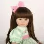 Realistic Reborn Baby Toddler Girl Doll Vinyl Green Princess Dress 24 Inches