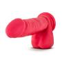 8" Realistic Veiny Long Dildo - Bright Cock and Balls Dong - Suction Cup Harness Compatible - Sex Toy for Women - Sex Toy for Adults (Cerise)