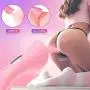 Clitoral Vibrator,Feelingirl 2 in 1 Tongue Vibrator and Vibrating Penis Ring with 10 Powerful Vibration Frequencies.USB Rechargeable Nipple Clitoris Stimulator Adult Oral Sex Toys for Couples and Wome