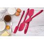 Silicone Spatula Set | 4 Versatile Tools Created for Cooking, Baking and Mixing | One Piece Design, Non-Stick & Heat Resistant | Strong Stainless Steel Core (UpGood Kitchen Utensils, Red)