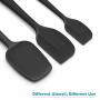 Silicone Spatula 3-piece Set, High Heat-Resistant Good Grips Spatulas, Non-stick Rubber Spatulas with Stainless Steel Core, Black