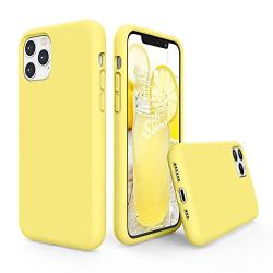 SURPHY Silicone Case Compatible with iPhone 11 Pro Case 5.8 inch, Liquid Silicone Full Body Thickening Design Phone Case (with Microfiber Lining) for iPhone 11 Pro 5.8 2019, Yellow