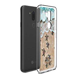 LG G7 ThinQ Case, Soft TPU Slim-Fit Flexible Ultra-Thin Clear Case, Full-Body Rugged Bumper Print Baby Turtle Case for LG G7 ThinQ, Transparent
