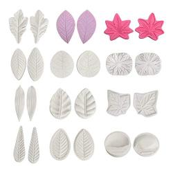 AK ART KITCHENWARE 12 Pairs Gum Paste Leaf Veiner Silicone Vein Molds for Decorating Cakes Sugarcraft Tools