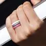ThunderFit Womens Thin Swivel Rings, 10 Rings / 8 Rings / 4 Rings / 1 Ring - Stackable Silicone Wedding Rings - 2.5mm Wide - 2mm Thick