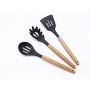 Kitchen Utensil Set，Pevor 11 Pcs Silicone Cooking Utensils with Wood Handles Nonstick Cookware, Non Toxic Turner Tongs Spatula Spoon Set