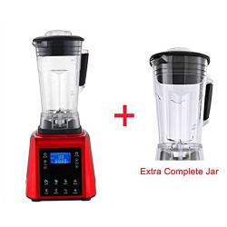 Automatic Digital Touchscreen 3Hp 2L Professional Blender Mixer Juicer High Power Food Processor Green Fruit Smoothies,Red Extra Jar,Us Plug