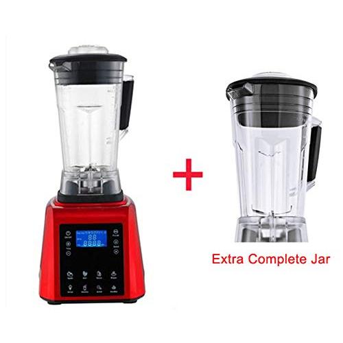 Automatic Digital Touchscreen 3Hp 2L Professional Blender Mixer Juicer High Power Food Processor Green Fruit Smoothies,Red Extra Jar,Us Plug