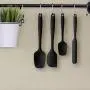 Silicone Cake Spatula, 6pcs Set Nonstick Kitchenware with Hangable Hole for Home Restaurant Hotel Cake Shop - Black