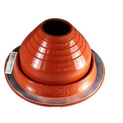 Dektite #4 Red Silicone Metal Roof Pipe Flashing, High Temp, Round Base, Pipe OD 3" - 6-1/4"