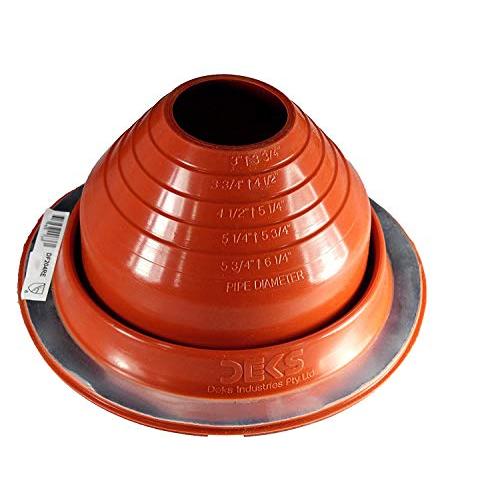 Dektite #4 Red Silicone Metal Roof Pipe Flashing, High Temp, Round Base, Pipe OD 3" - 6-1/4"