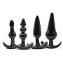 4pcs/set Silicone Anal Toys For Women and Men (Black)