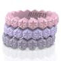 Rinfit Designed Silicone Wedding Ring for Women Set of Thin & Stackable Rings. 3 Rings Pack. Comfortable, Soft Rubber Wedding Bands.