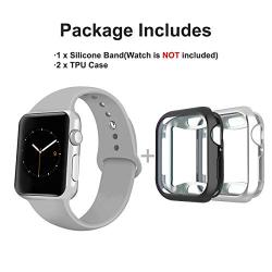 iGK Sport Band Compatible with Apple Watch 38mm 40mm 42mm 44mm, Soft Silicone Sport Strap Replacement Bands for iWatch Apple Watch Series 5, Series 4, Series 3, Series 2, Series 1