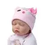 Nicery Reborn Baby Doll Soft Simulation Silicone Vinyl 22inch 55cm Magnetic Mouth Lifelike Boy Girl Toy Pink White Eyes Close 55C075