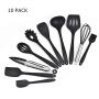 Silicone Kitchenware Set of 10 Kitchen Eco-Friendly Cooking Tools Non-Stick Heat-Resistant Barbecue, Cooking, Salad, Frying