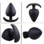 Silicone Anal Plug Butt Plugs 3Pcs Anal Pleasurable Sex Toy for Experienced Users and Beginners (Black)
