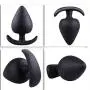 Silicone Anal Plug Butt Plugs 3Pcs Anal Pleasurable Sex Toy for Experienced Users and Beginners (Black)