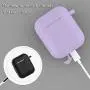 AirPods Case Cover Newest Silicone Skin Cute Full Protective Case Cover with Keychain Compatible with Apple Airpods 2 & 1 Wireless Charging Case, Airpods Accesssories (Pastel Purple)