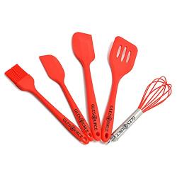 Silicone Cooking Utensils Kitchen Utensil set- Stainless Steel Silicone Kitchen Utensils Set - Silicone Utensil Set Spatula Set - Silicone Utensils Cooking Utensil Set - Kitchen Tools and Gadgets(Red)