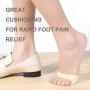 Metatarsal Pads, Ball-of-Foot Cushions Half Toe Bunion Sleeve with Sole Forefoot Gel Pads Cushion for Diabetic Feet Metatarsalgia Mortons Neuroma Prevent Calluses Blisters, Beige