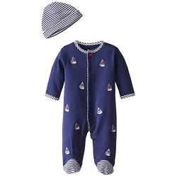 Little Me Boys 2-Piece Footie & Cap Set