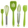 10 Pcs Kitchenware Silicone Heat Resistant Kitchen Cooking Utensils Non-Stick Baking Tool Cooking Tool Sets,Green