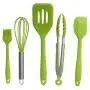 10 Pcs Kitchenware Silicone Heat Resistant Kitchen Cooking Utensils Non-Stick Baking Tool Cooking Tool Sets,Green